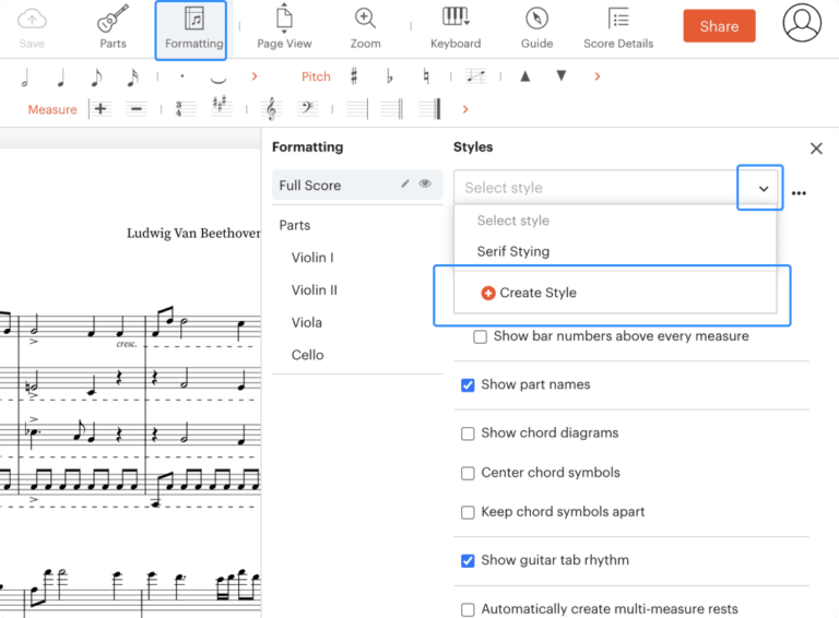 Noteflight Score Noteflight Adds Custom Styles - Noteflight Notes